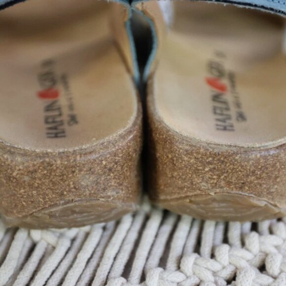 Haflinger Women's Blue BELLA Sandals Leather Cork Adjustable Size 38 7 NEW!! - Picture 6 of 8